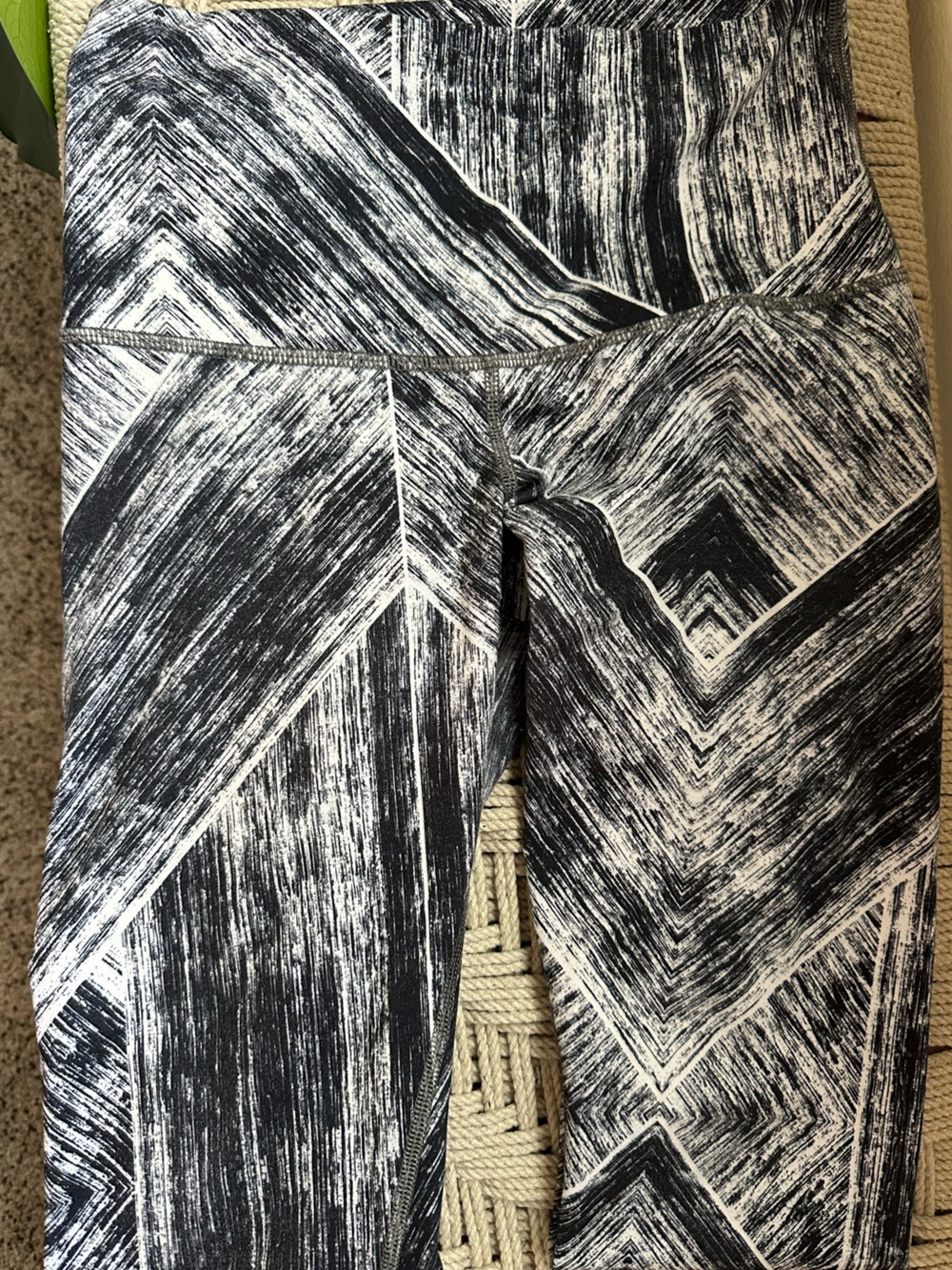 LULULEMON Womens Wunder Under Crop II Legging Heat Wave White Black Low